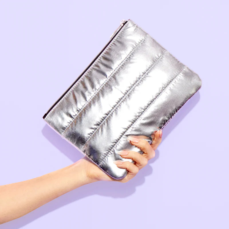Silver Puffer Bag